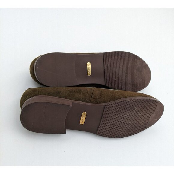 Bass Women's Flats Size 9 M Green Faux Suede Loafer Ballet - Picture 10 of 12